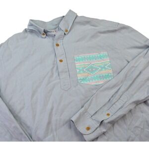 Chubbies The Nutter Long Sleeve 1/4 Button Popover Shirt‎ Mens Size Large
